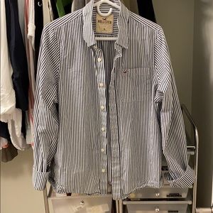 Hollister stripe button up shirt size XL